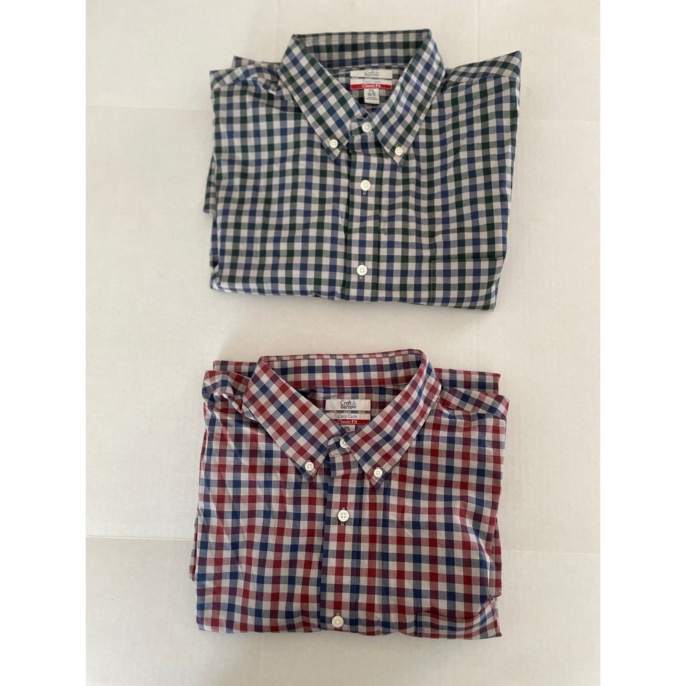 2 Croft & Barrow Easy Care Classic Fit Button Down Size 17.5  34/35